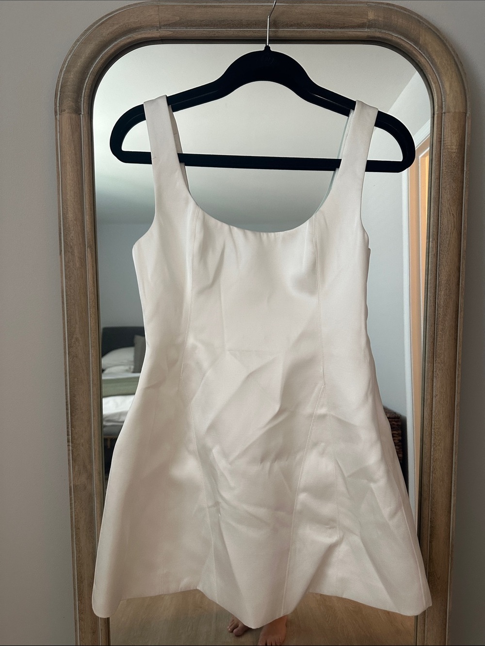 Meshki Beth White Satin Mini Dress